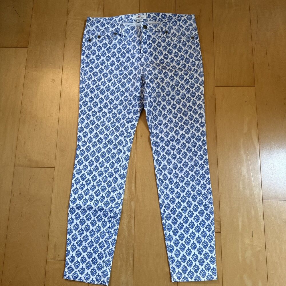 BLUE PRINT PERFECTION Vineyard Vines Size 4 Womens Stretch Cotton Straight Ankle